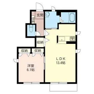 つつじハイツB【1階】の間取り