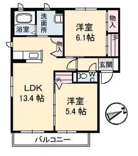 プロスペリーテ C棟【2階】の間取り