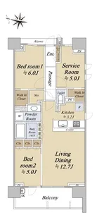 スカイティアラ ウエスト【6階】の間取り