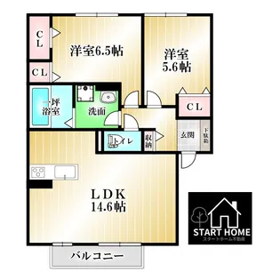 ウェストコートA【2階】の間取り
