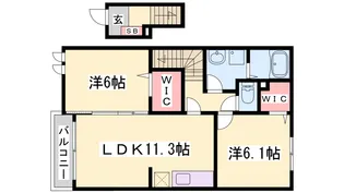 カーサ・アルドーレI【2階】の間取り