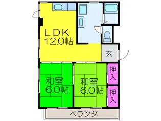 伸栄ハイツ【3階】の間取り