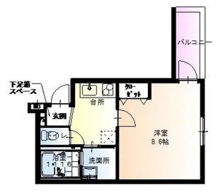 フジパレス百舌鳥赤畑町V番館【1階】の間取り