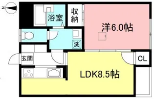 ハイツプリズムA【1階】の間取り