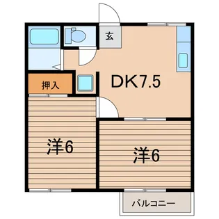 コーポサンピアA棟【1階】の間取り