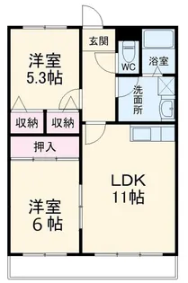 ヴェルデュール敷島II【1階】の間取り