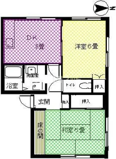 タウニーイースト B棟【1階】の間取り