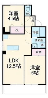 コーポ苗代III B棟【1階】の間取り