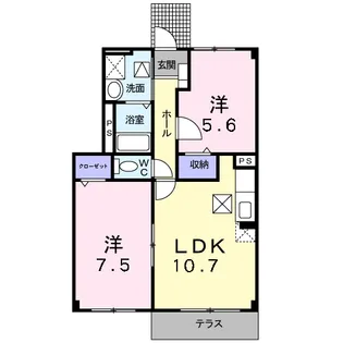 ゼファー【1階】の間取り