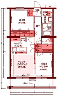 フロール梶が谷【4階】の間取り