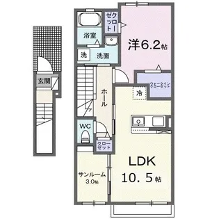 メゾン・ド・リヴェール【2階】の間取り