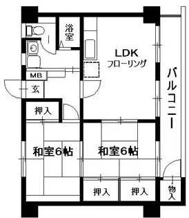 シャトウ福沢1号館【3階】の間取り