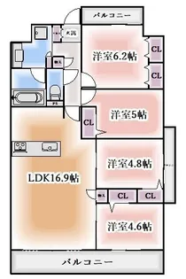 プレサンスロジェ金山【15階】の間取り