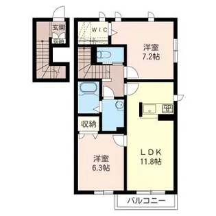 アルフィアスI【2階】の間取り