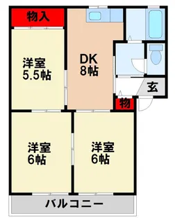 グリーンパルク都府楼 B【2階】の間取り