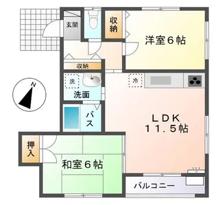 ルネヴィスみどり坂【2階】の間取り