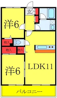 プラセール上青木【2階】の間取り