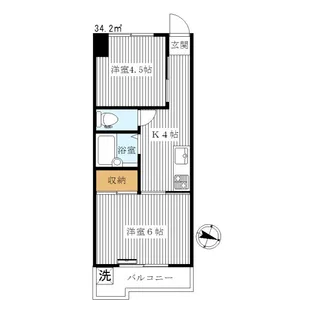 大山ローヤルコーポ【8階】の間取り