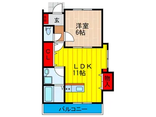 ミューレ古川橋W【1階】の間取り