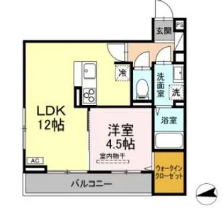 山梨県甲斐市富竹新田【アパート】の間取り