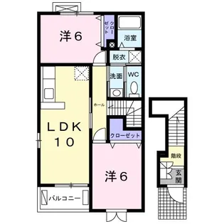ミルキー・ウェイB【2階】の間取り