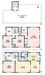 神奈川県藤沢市片瀬山1【一戸建】の間取り