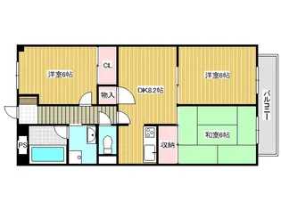 イッツ明石【4階】の間取り
