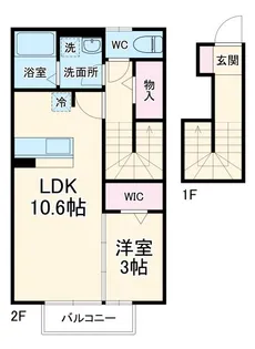 神奈川県秦野市鶴巻南1【アパート】の間取り