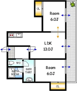 コーポラスウエキ【4階】の間取り