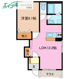 ベルシーナ駅部田【1階】の間取り