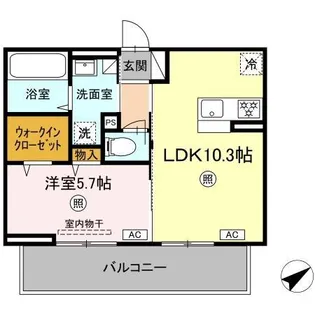 WM新八代B【2階】の間取り
