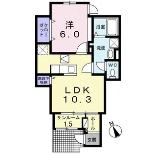 ヴィラージュ狭山祇園B【1階】の間取り
