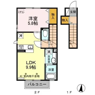 アオーラ泉 B【2階】の間取り
