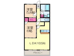 ベルフォ-レ平野I【3階】の間取り