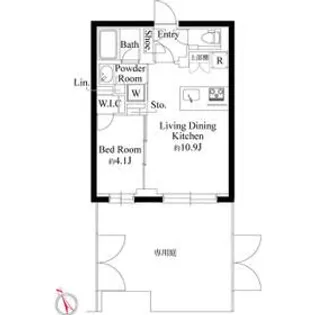ラヴィエール千駄ヶ谷プレミアムレジデンス【1階】の間取り