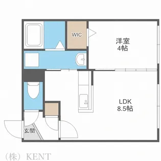 1LDKの間取り画像