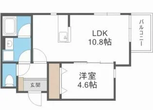 SWEET ALYSSUM MUGINO II【1階】の間取り