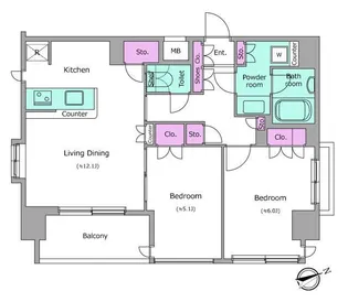 レジディア浅草橋【7階】の間取り