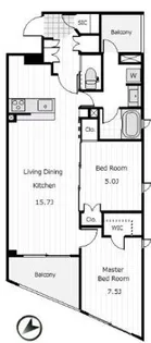 エステート南砂福島橋【1階】の間取り