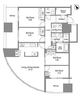 麻布台ヒルズレジデンスB【10階】の間取り