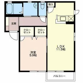 クレセールおぶせ A棟【1階】の間取り
