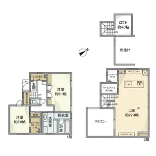 神奈川県横浜市中区鷺山【一戸建】の間取り