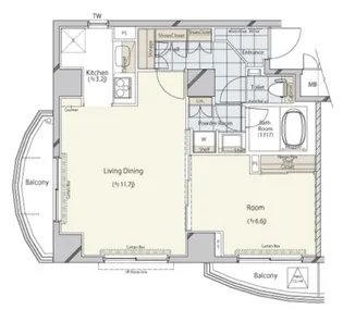 コンシェリア芝公園D’s【13階】の間取り