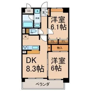 サンシティ名西通【2階】の間取り