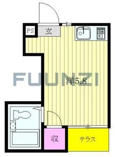 サニーフラット市川【1階】の間取り