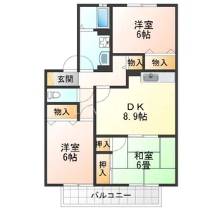 アルパポンテ一番館【2階】の間取り
