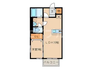 福岡県久留米市西町【アパート】の間取り