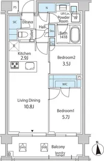 東京都港区赤坂7【マンション】の間取り