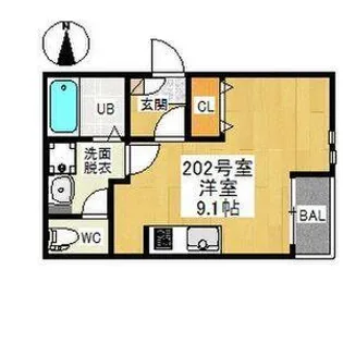 GRANDTIC尼ヶ坂【2階】の間取り