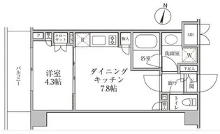 レジディア神楽坂II【2階】の間取り
